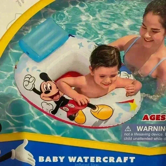 DISNEY MICKEY Unisex Bestway Baby Watercraft Float 6-18 Months White Red - Picture 2 of 8